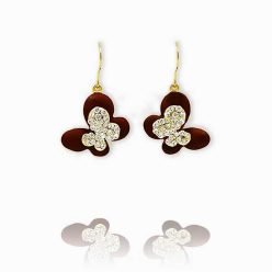 Brown Butterfly Crystal Earrings