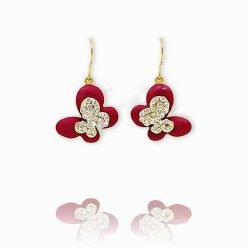 Red Butterfly Crystal Earrings