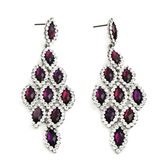 Ruby Pink Crystal Earrings On Sale