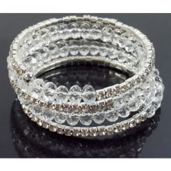 Stretch Bracelet with Clear Beads and Diamantes