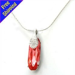 Red Crystal Pendant Necklace