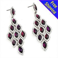 Ruby Pink Crystal Earrings