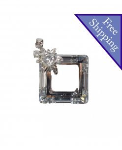 Swarovski Elements Crystal Swan Cubic Circle Pendant