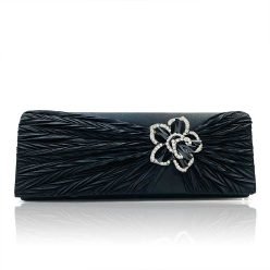 Black Satin Formal Clutch