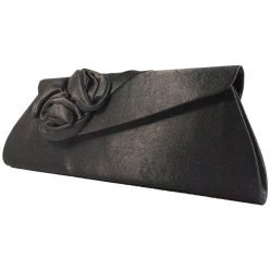 Formal Black Satin Clutch